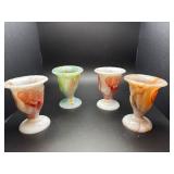 Vintage Akro Agate  slag glass Hand Vase