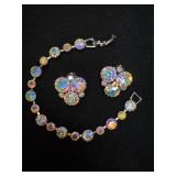 Vintage Weiss, Aurora, borealis bracelet, earrings