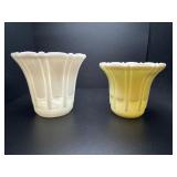 Vintage Akro Agate uranium glow slag glass Vases
