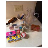 Vintage napkin holder, toothpicks, etc.