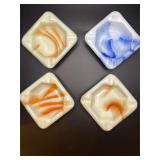 Vintage Akro Agate slag glass ashtrays