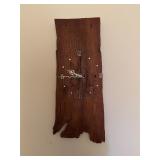 Vintage wooden windmill etched battery wall clock