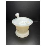 Vintage JV and Company white apothecary jar