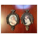 Vintage Italian Victorian metal art & mirrors