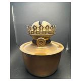 Antique HBNH volunteer brass oil, lamp and globe