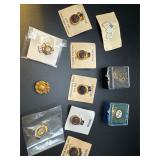 Vintage American Legion service pins, Union, USMC