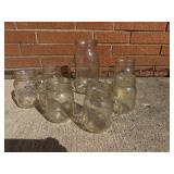 Ball mason jar, pitcher, and glasses