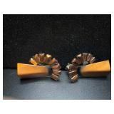 Vintage Renoir Sunburst copper earrings