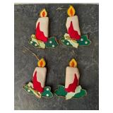 Vintage fabric candle Christmas ornaments