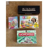 Life, monopoly board  games, etc.