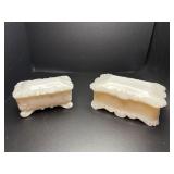 Antique Victorian milk glass dresser box