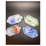 Vintage Akro Agate  slag glass ashtrays