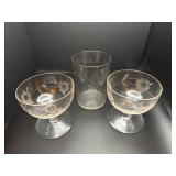 Vintage floral etched parfaits  & glasses