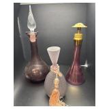Vintage balls, floral spray, perfume bottles