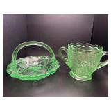 Vintage Westmoreland, green uranium glass