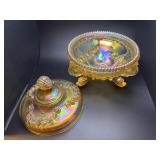Vintage Westmoreland Agronaut Amber Dish