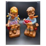 Vintage boy and girl  8ï¿½ figurines