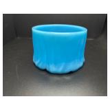 Vintage Blue Akro Agate powder bowl
