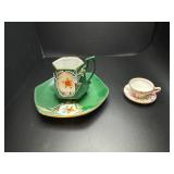 Vintage Rosina mini chintz teacup & demitasse cup