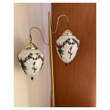 Vintage MCM floor lamp w/ floral globes