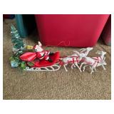 Vintage blow mold Santa & reindeer