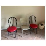 Vintage chairs, step stool, desk