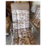 Reclining cushioned folding chairs