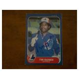 1986 Fleer Tim Raines signed MLB card #256