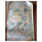Map of USA, fisherman story poster