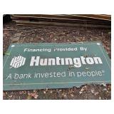 Large Huntington Bank Wooden sign