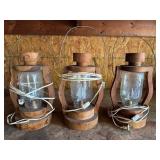 3 Mason Jar lanterns, Vintage condiment holders