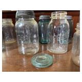 Vintage Blue Ball Mason Jars, White Crown, Gem etc