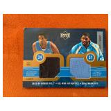 2001-05 NBA  UD, Fleer, Ultra,  Worn Warm up card