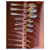 Silverware in wooden box