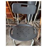 Shower seat, walker, vintage crutches