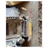 Vintage car radio, radio equalizer, mirrors etc