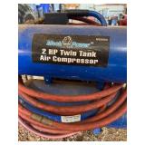 2 HP twin tank Air compressor & hose