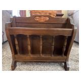 Vintage wooden magazine rack