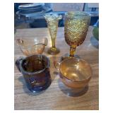 Vintage Nixon Agnew, Carnival glass mug, marigold