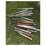 Vintage basebal and softball bats