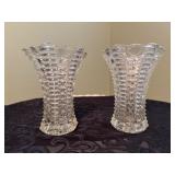 Vintage 5 inch Indiana glass pair of vases