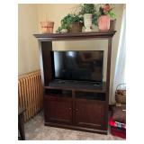 Wooden Television Stand with shelves and drawers