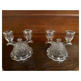 Imperial and press glass candle stick holders