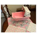 Vintage Doll carriage & baby quilts