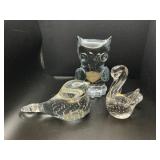 Tiffin Glass Animal Paper Weights