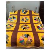 Vintage Patchwork Quilt Dresden Plate Pattern