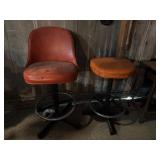 Vintage orange swivel stools and barstool