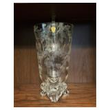 Vintage Tiffin etched 12' vase