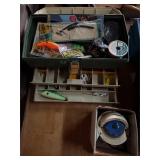 Vintage Plano  tacklebox and compass