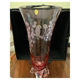 Vintage Tiffin Cranberry 4 footed Vase